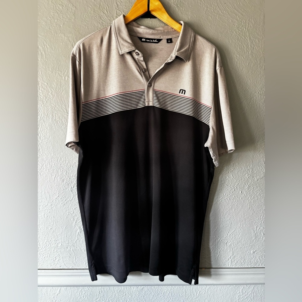 TravisMathew Golf Polo Shirt | Gray & Black | XL
